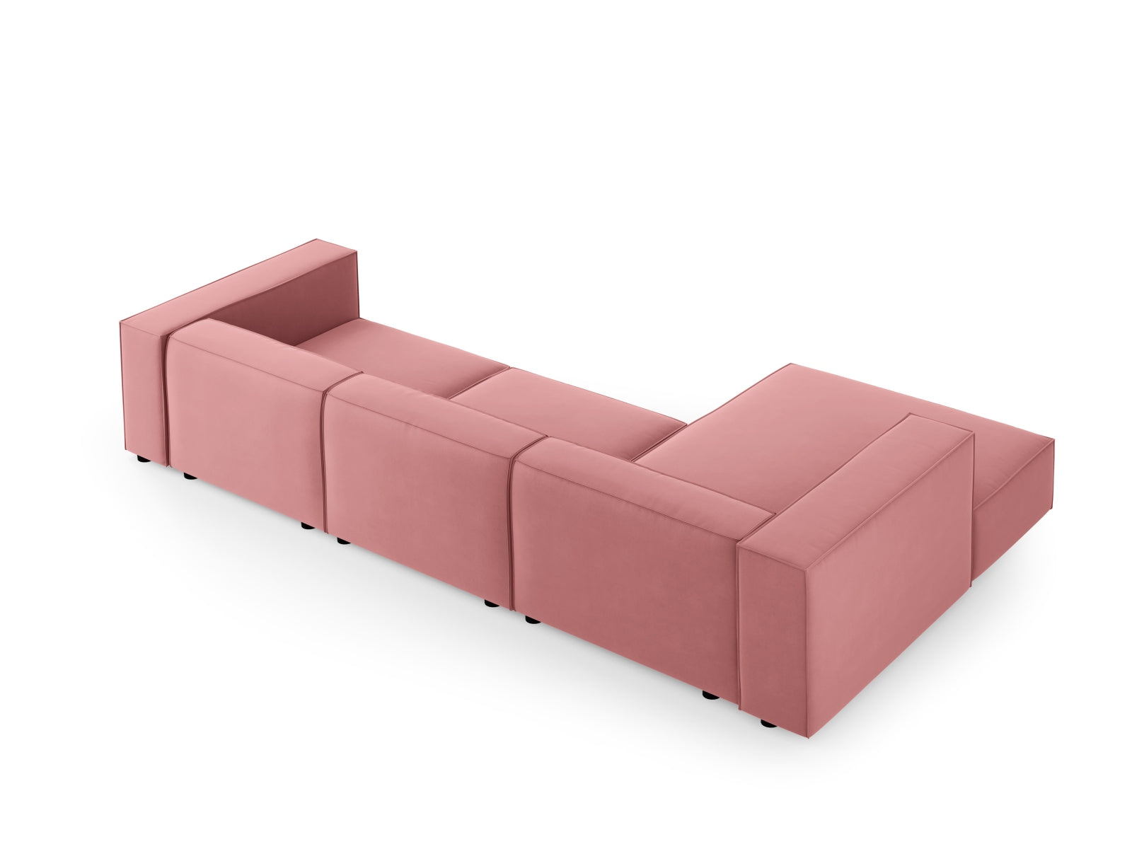 Arendal Velour Ecksofa links 4 Sitzer in Flamingo präsentiert im Onlineshop von KAQTU Design AG. Ecksofa links ist von Cosmopolitan Design