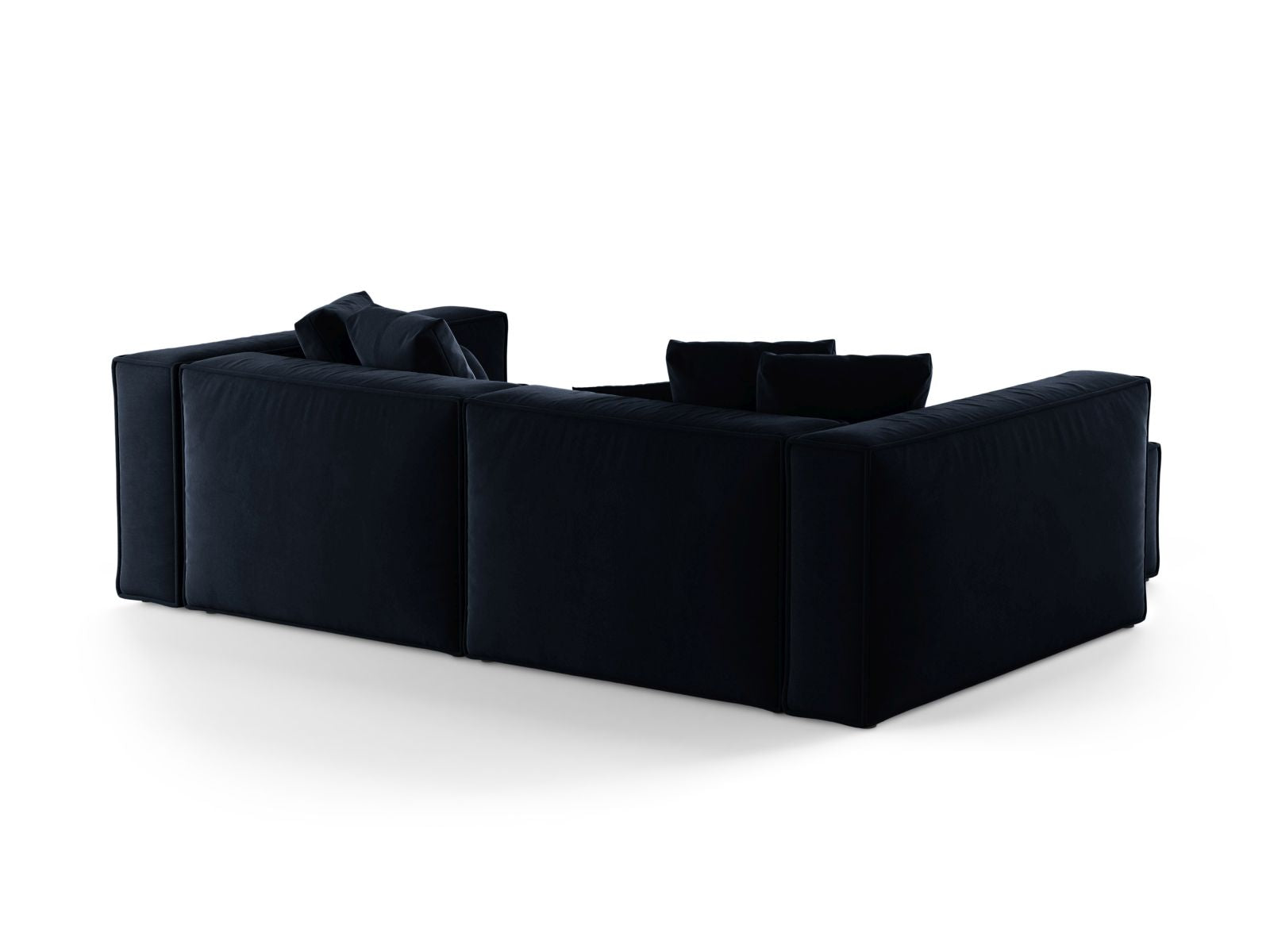 Elegantes 3-Sitzer Ecksofa links Aveiro in Royal Blue-Casino, ideal für entspannte Stunden und ein modernes Wohnambiente.