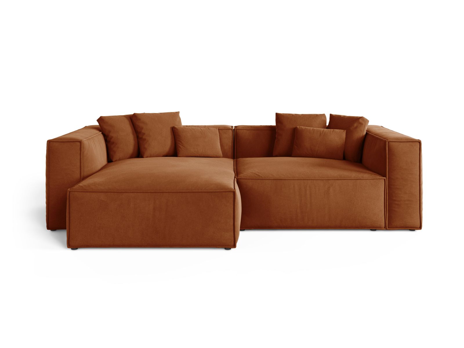 3-Sitzer Ecksofa links Aveiro in Terracotta-Casino präsentiert im Onlineshop von KAQTU Design AG. Ecksofa links ist von Cosmopolitan Design