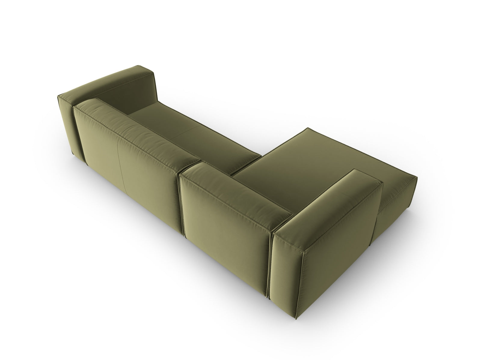 Mackay Velour links Ecksofa 4 Sitzer in Light Green präsentiert im Onlineshop von KAQTU Design AG. Ecksofa links ist von Cosmopolitan Design
