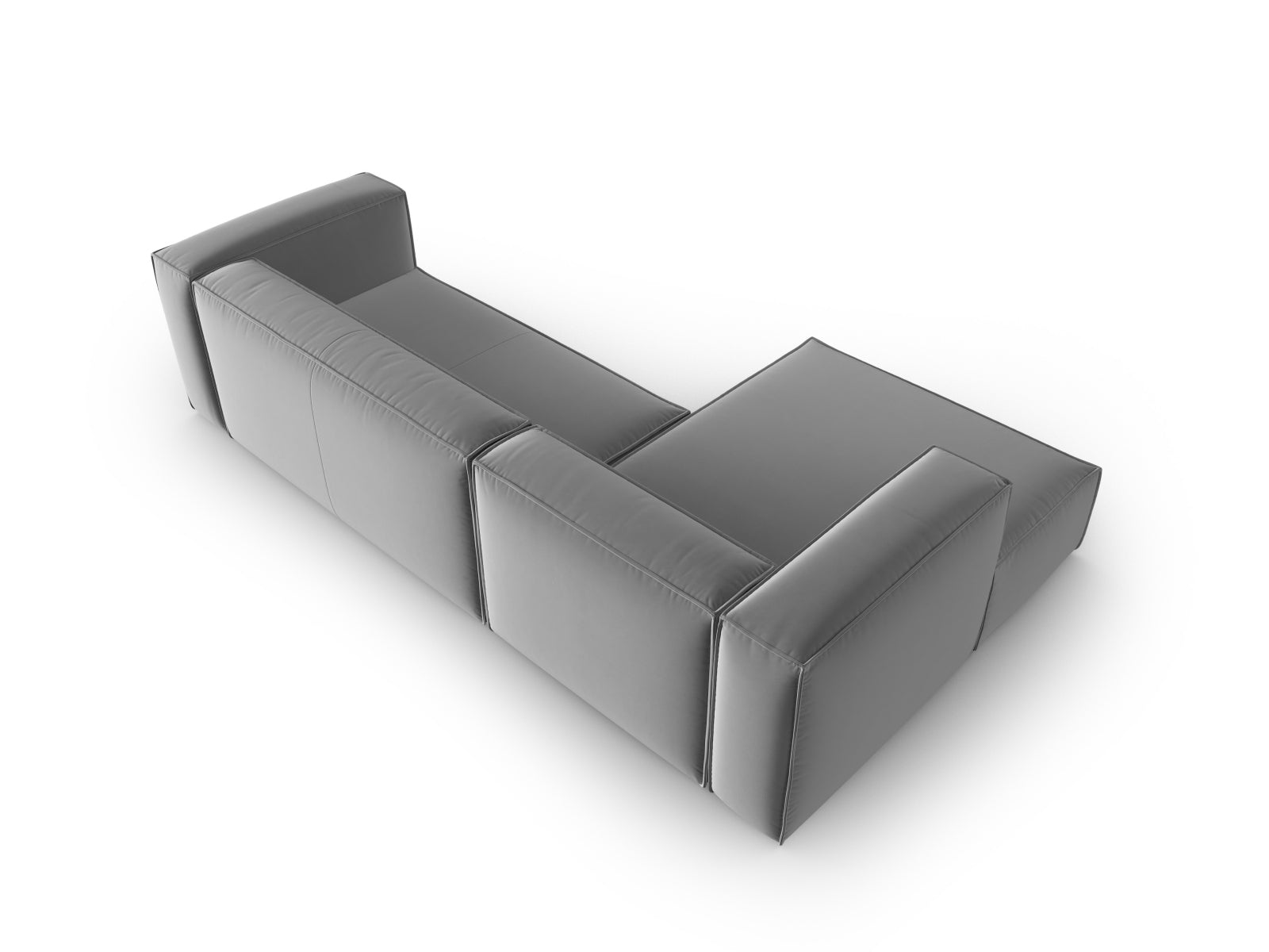Mackay Velour links Ecksofa 4 Sitzer in Light Grey präsentiert im Onlineshop von KAQTU Design AG. Ecksofa links ist von Cosmopolitan Design