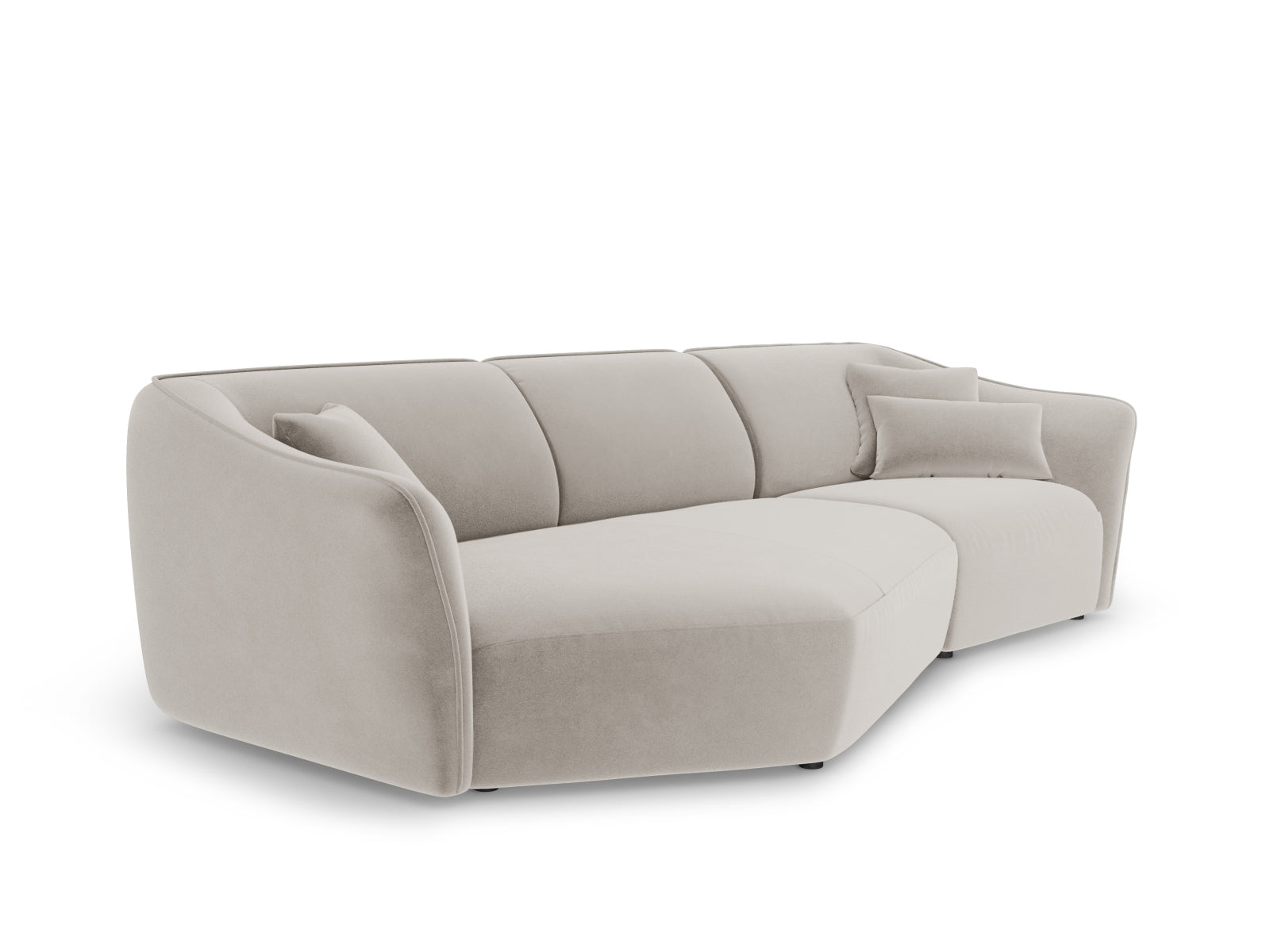 Tokyo Velour Modular Ecksofa links 5 Sitzer in Light Beige präsentiert im Onlineshop von KAQTU Design AG. Ecksofa links ist von Cosmopolitan Design