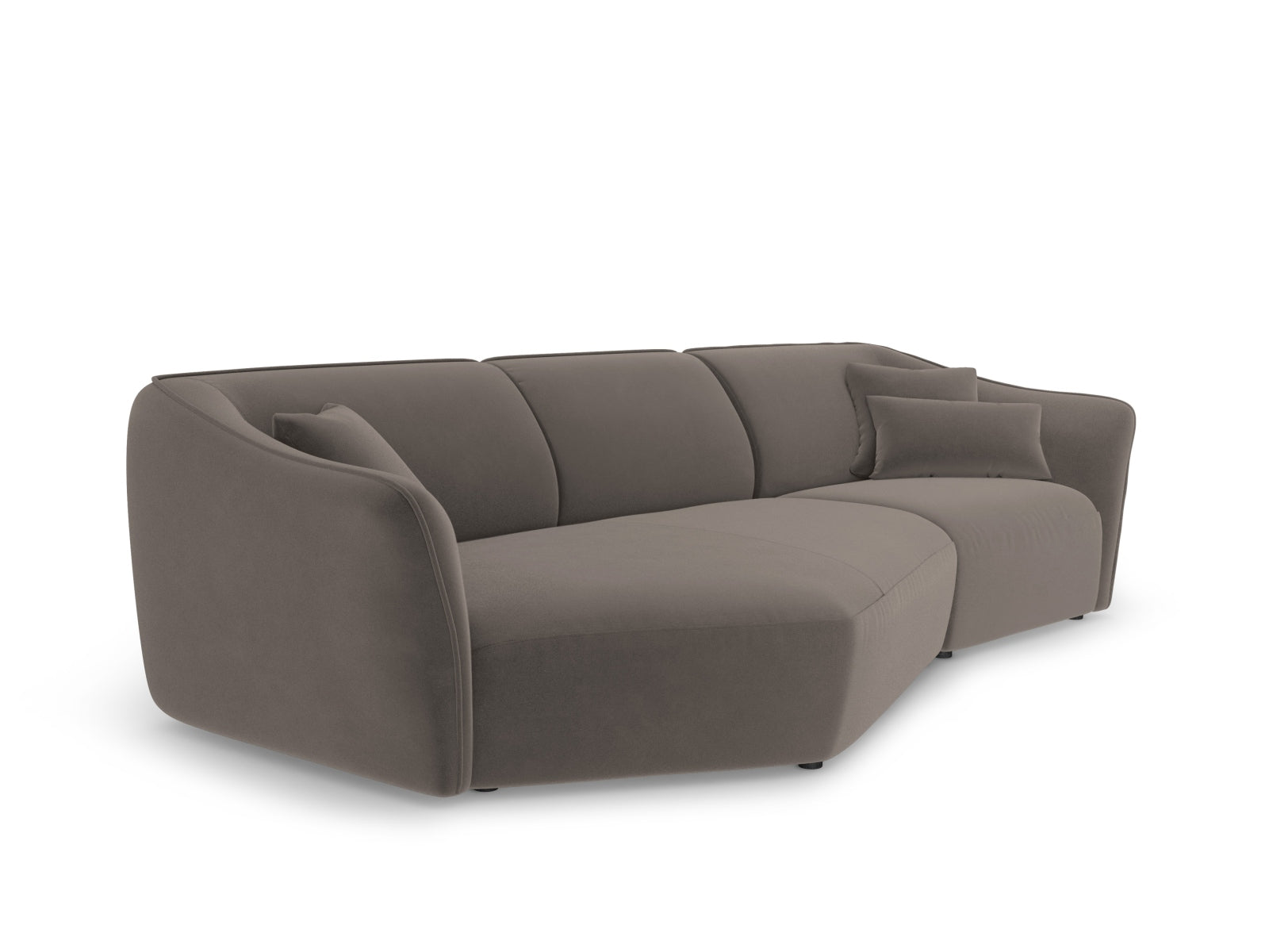 Tokyo Velour Modular Ecksofa links 5 Sitzer in Light Brown präsentiert im Onlineshop von KAQTU Design AG. Ecksofa links ist von Cosmopolitan Design
