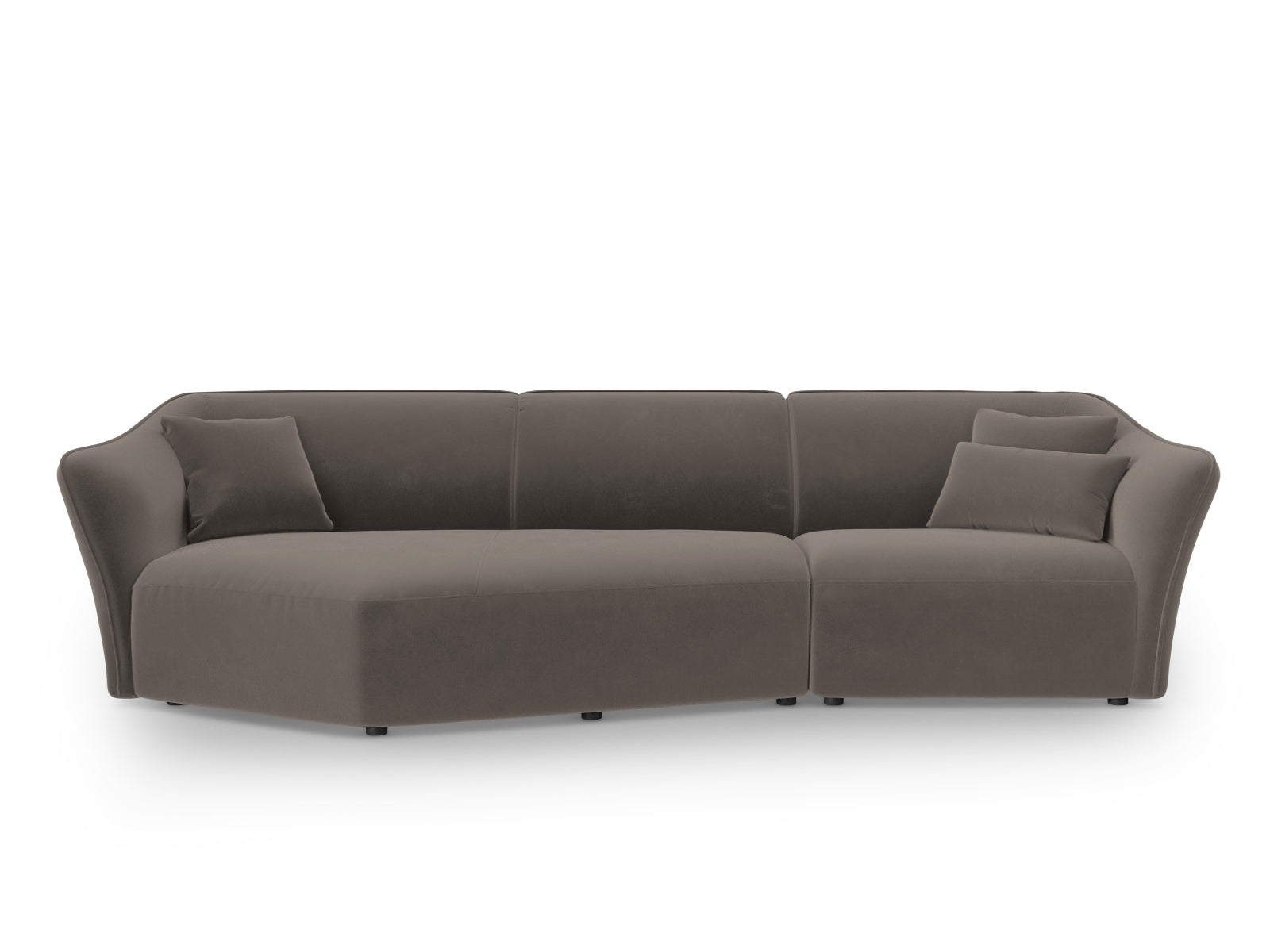 Tokyo Velour Modular Ecksofa links 5 Sitzer in Light Brown präsentiert im Onlineshop von KAQTU Design AG. Ecksofa links ist von Cosmopolitan Design
