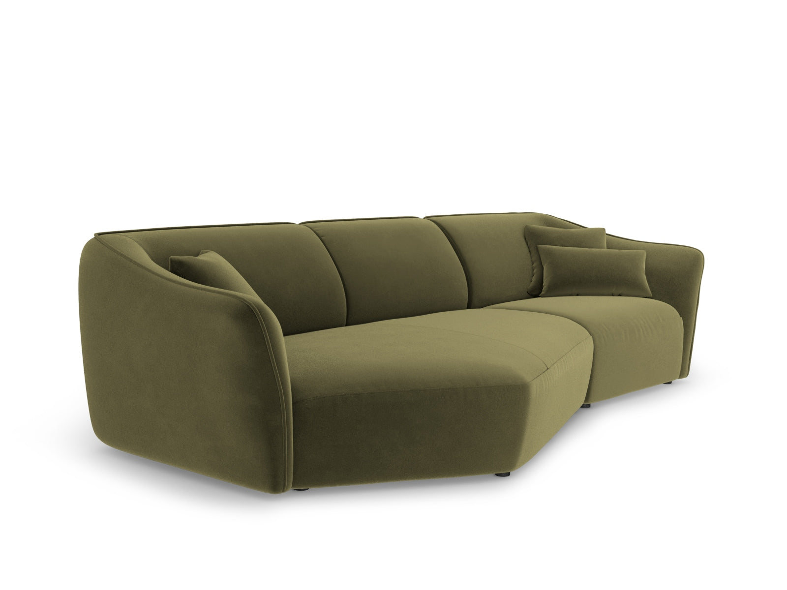 Tokyo Velour Modular Ecksofa links 5 Sitzer in Light Green präsentiert im Onlineshop von KAQTU Design AG. Ecksofa links ist von Cosmopolitan Design