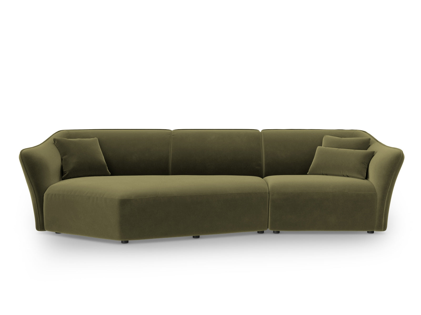 Tokyo Velour Modular Ecksofa links 5 Sitzer in Light Green präsentiert im Onlineshop von KAQTU Design AG. Ecksofa links ist von Cosmopolitan Design