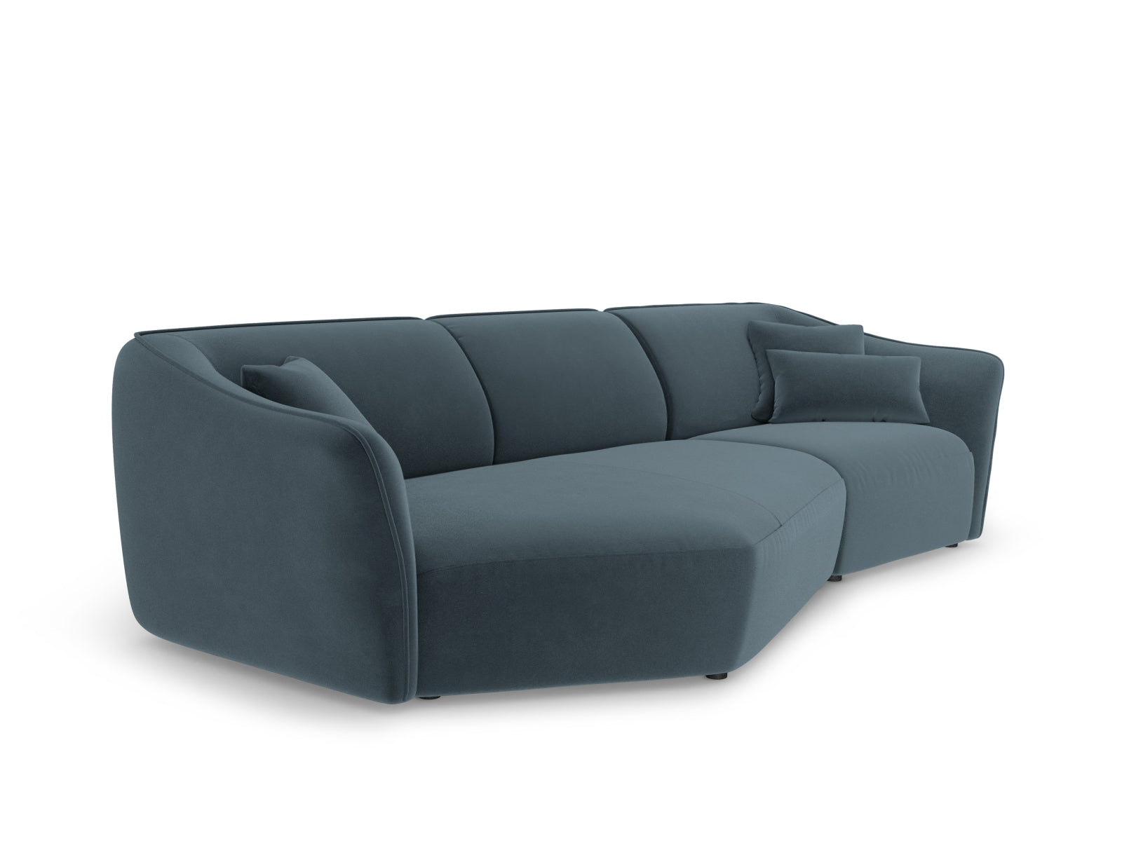 Tokyo Velour Modular Ecksofa links 5 Sitzer in Pastel Blue präsentiert im Onlineshop von KAQTU Design AG. Ecksofa links ist von Cosmopolitan Design
