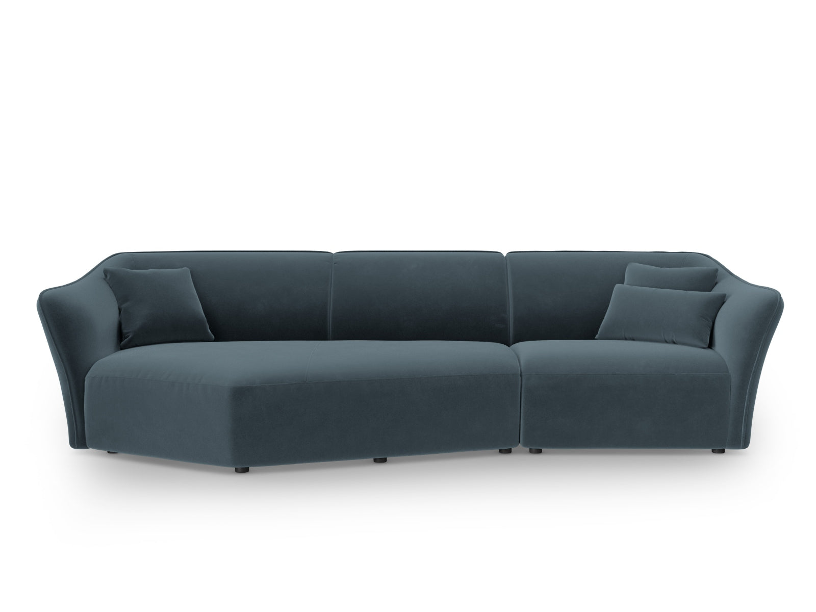 Tokyo Velour Modular Ecksofa links 5 Sitzer in Pastel Blue präsentiert im Onlineshop von KAQTU Design AG. Ecksofa links ist von Cosmopolitan Design