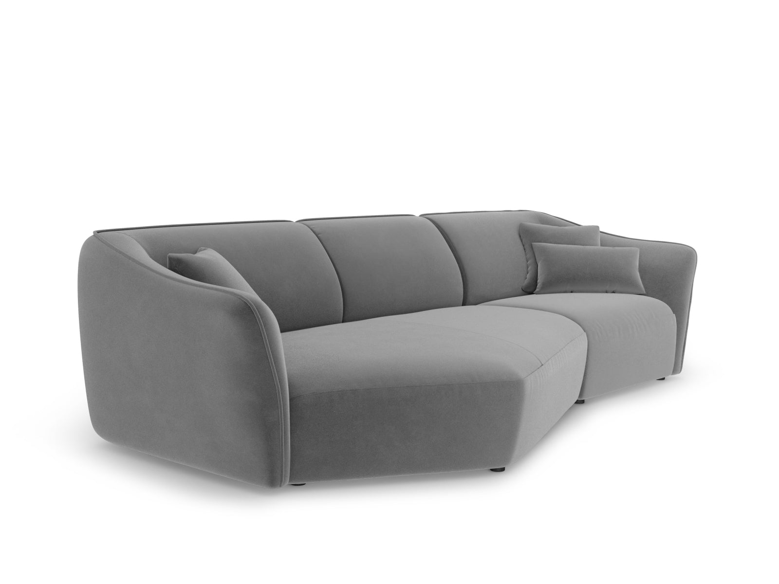 Tokyo Velour Modular Ecksofa links 5 Sitzer in Light Grey präsentiert im Onlineshop von KAQTU Design AG. Ecksofa links ist von Cosmopolitan Design