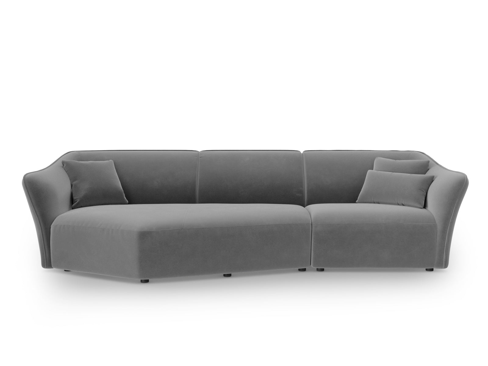 Tokyo Velour Modular Ecksofa links 5 Sitzer in Light Grey präsentiert im Onlineshop von KAQTU Design AG. Ecksofa links ist von Cosmopolitan Design