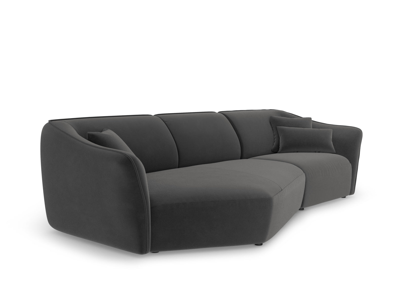 Tokyo Velour Modular Ecksofa links 5 Sitzer in Dark Grey präsentiert im Onlineshop von KAQTU Design AG. Ecksofa links ist von Cosmopolitan Design