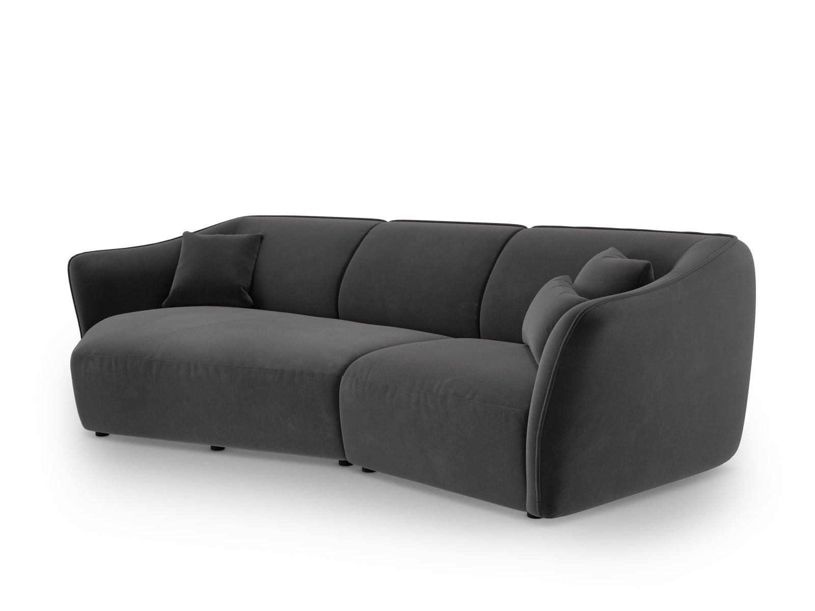 Tokyo Velour Modular Ecksofa links 5 Sitzer in Dark Grey präsentiert im Onlineshop von KAQTU Design AG. Ecksofa links ist von Cosmopolitan Design