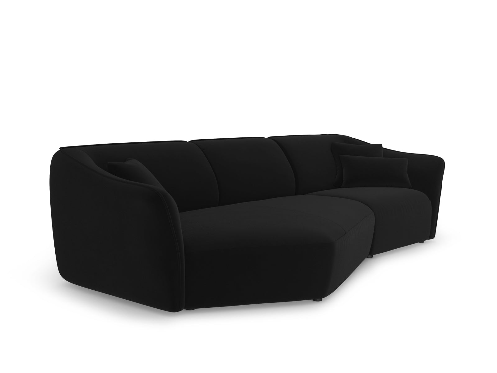Tokyo Velour Modular Ecksofa links 5 Sitzer in Black präsentiert im Onlineshop von KAQTU Design AG. Ecksofa links ist von Cosmopolitan Design