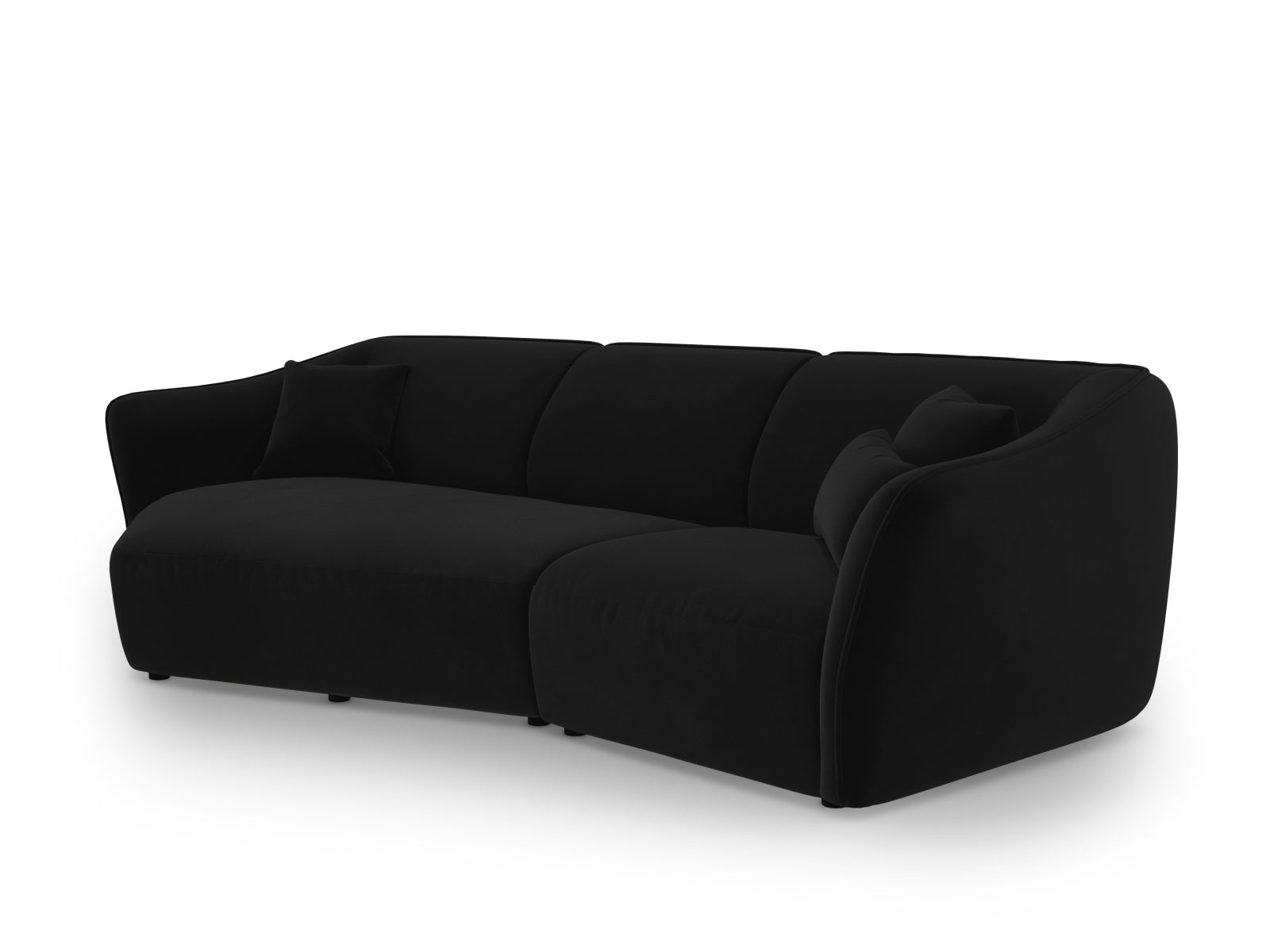 Tokyo Velour Modular Ecksofa links 5 Sitzer in Black präsentiert im Onlineshop von KAQTU Design AG. Ecksofa links ist von Cosmopolitan Design