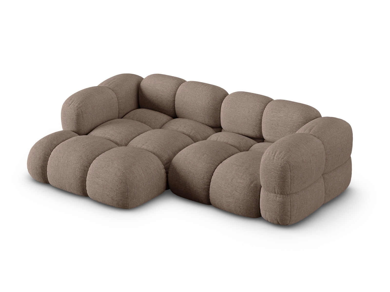 Modernes Loretto Ecksofa links, 3-Sitzer, 147 cm, in edlem Cappuccino-Sorella, perfekt für stilvolle Wohnzimmergestaltung.