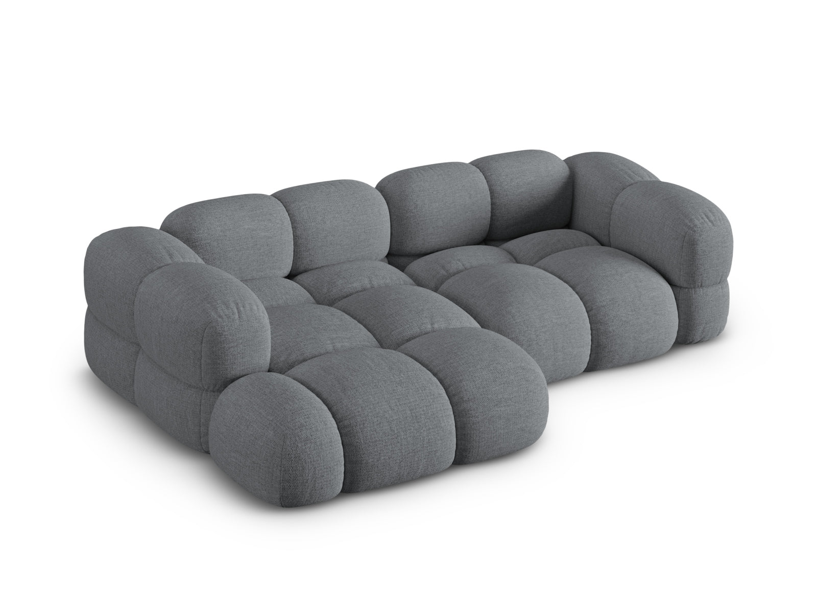 Modernes Loretto Ecksofa links, 3-Sitzer mit 147 cm, in schickem Grau, ideal für stilvolle und komfortable Wohnbereiche.