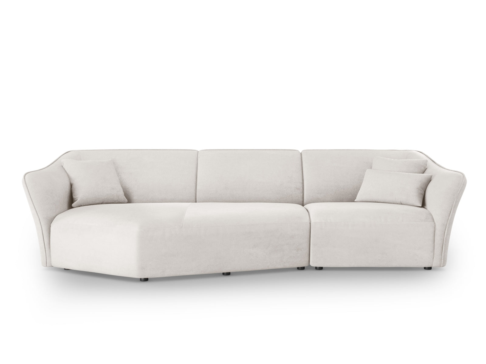 Tokyo Boucle Modular Ecksofa links 5 Sitzer in Ivory präsentiert im Onlineshop von KAQTU Design AG. Ecksofa links ist von Cosmopolitan Design