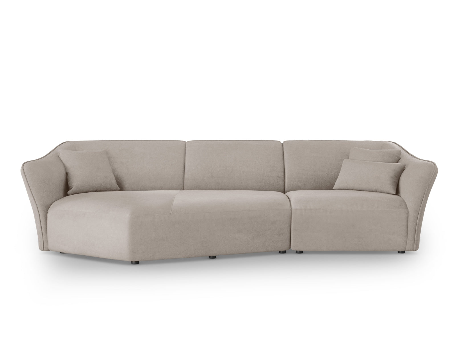 Tokyo Boucle Modular Ecksofa links 5 Sitzer in Dark Beige präsentiert im Onlineshop von KAQTU Design AG. Ecksofa links ist von Cosmopolitan Design