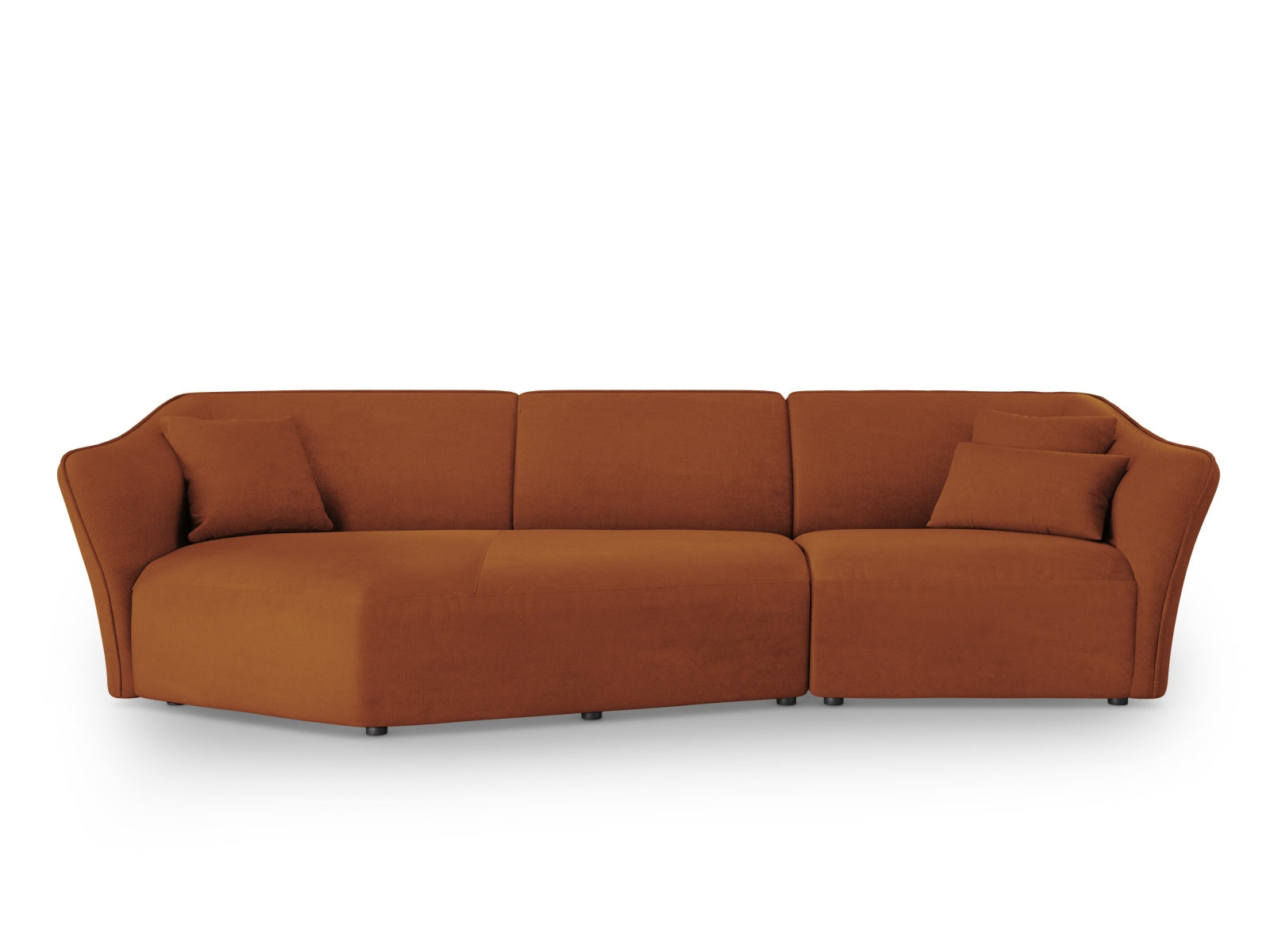 Tokyo Boucle Modular Ecksofa links 5 Sitzer in Brick präsentiert im Onlineshop von KAQTU Design AG. Ecksofa links ist von Cosmopolitan Design