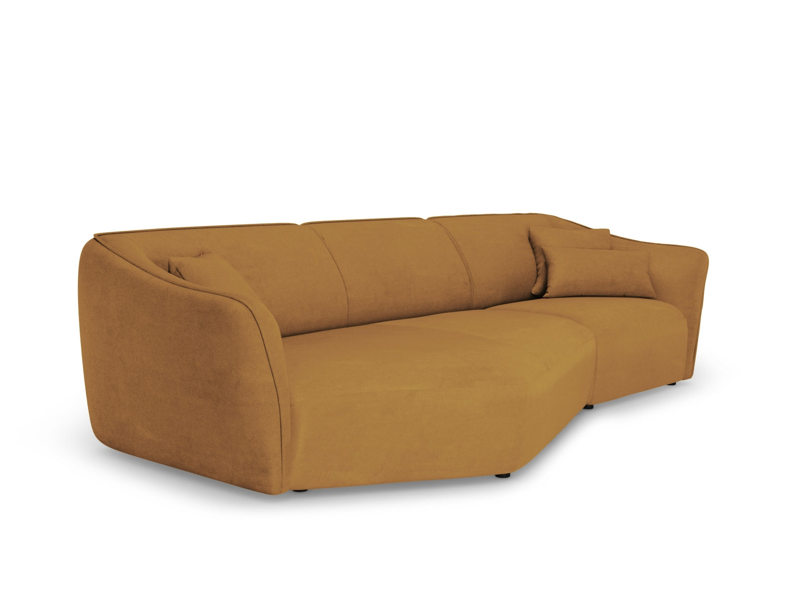 Tokyo Boucle Modular Ecksofa links 5 Sitzer in Mustard präsentiert im Onlineshop von KAQTU Design AG. Ecksofa links ist von Cosmopolitan Design