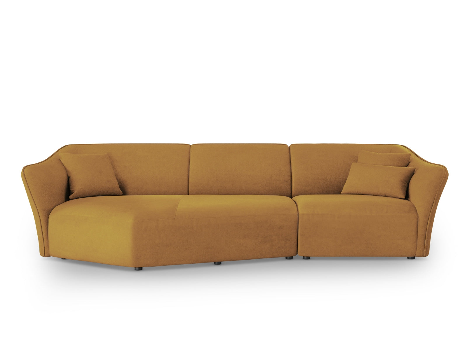 Tokyo Boucle Modular Ecksofa links 5 Sitzer in Mustard präsentiert im Onlineshop von KAQTU Design AG. Ecksofa links ist von Cosmopolitan Design