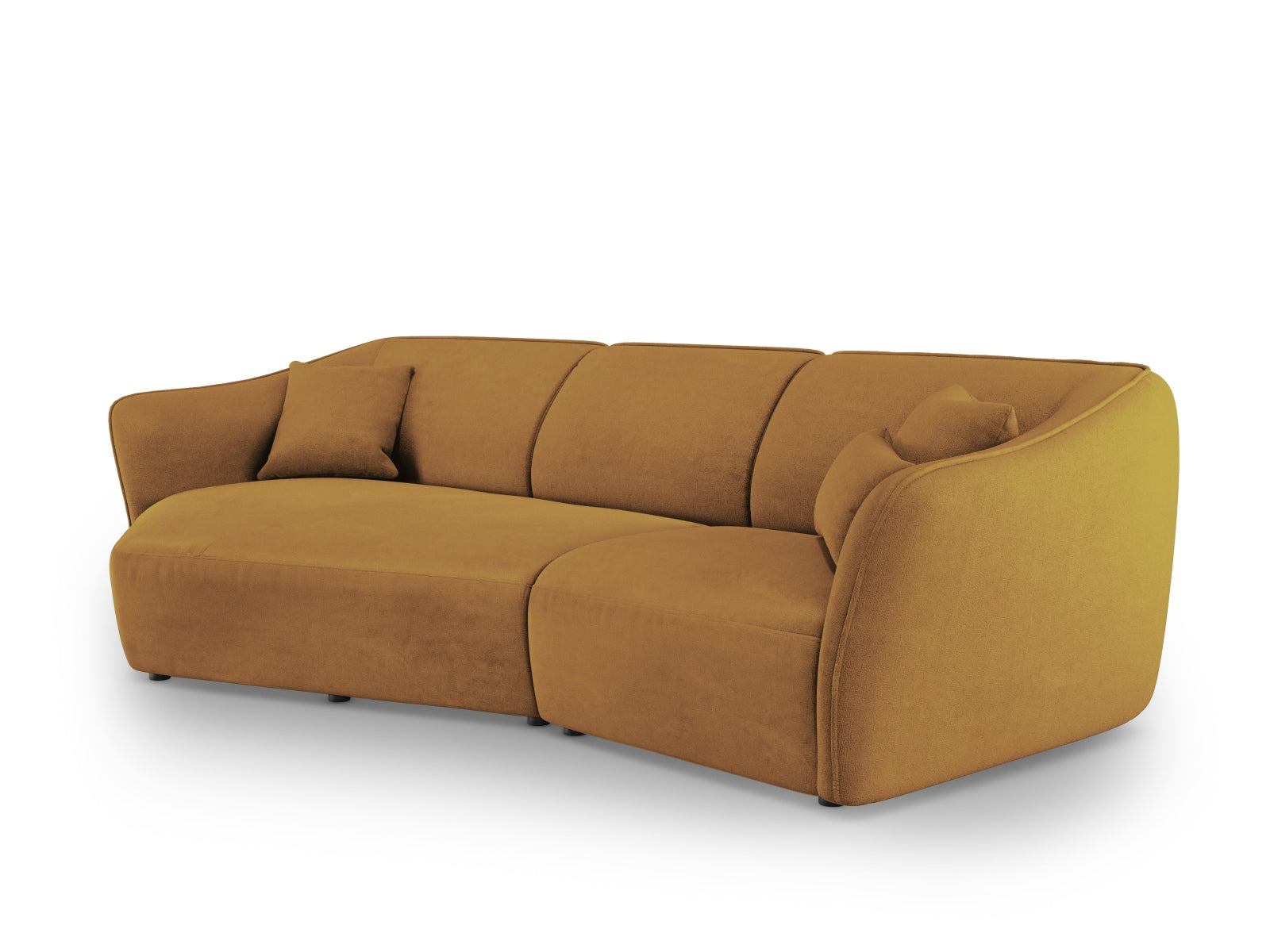 Tokyo Boucle Modular Ecksofa links 5 Sitzer in Mustard präsentiert im Onlineshop von KAQTU Design AG. Ecksofa links ist von Cosmopolitan Design