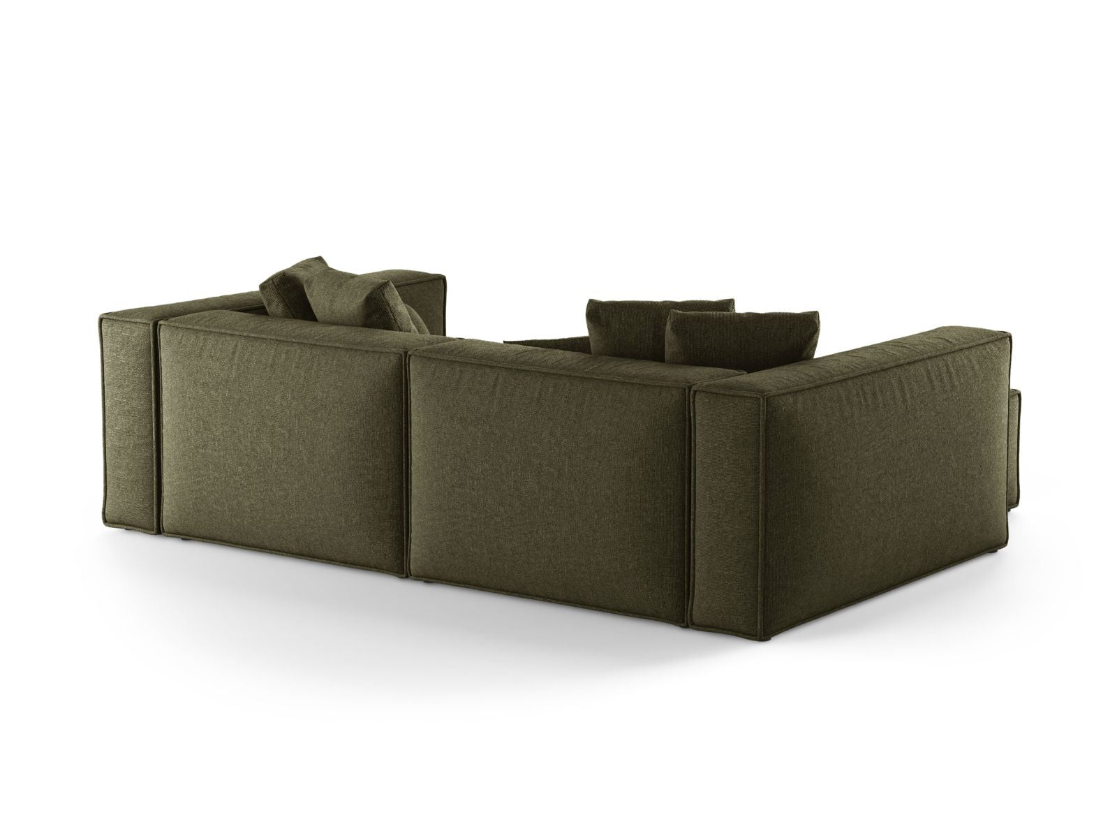 Elegantes 3-Sitzer Ecksofa links Aveiro in trendigem Green-Eden, ideal für gemütliche und moderne Wohnräume von Cosmopolitan Design.
