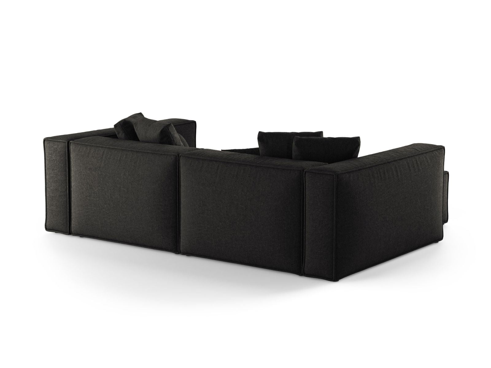 Modernes 3-Sitzer Ecksofa Aveiro in edlem Dunkelgrau, ideal für gemütliche und stilvolle Wohnräume von Cosmopolitan Design.