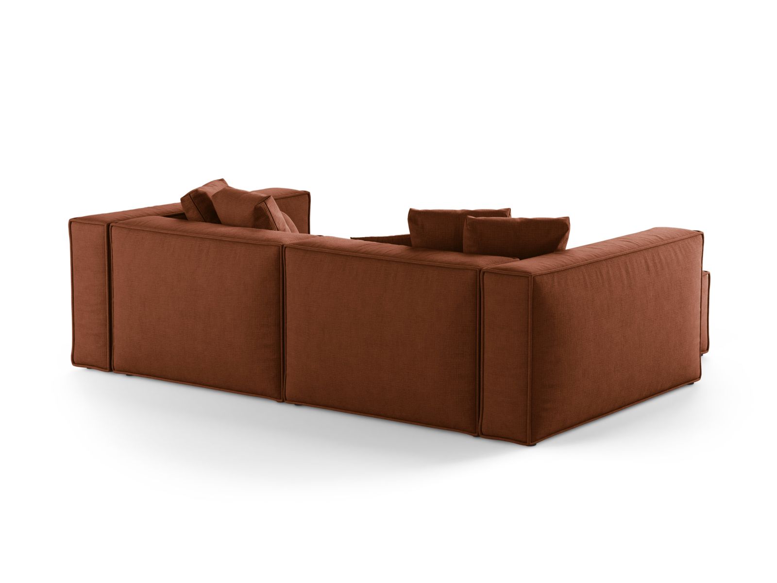 Modernes 3-Sitzer Ecksofa links Aveiro in trendigem Brick-Liberty, ideal für einladende und stilvolle Wohnräume.