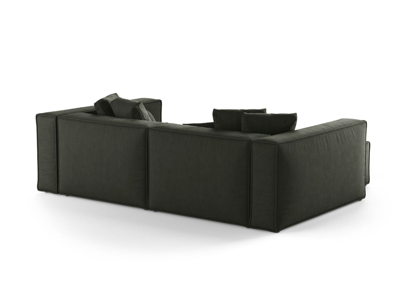 Elegantes 3-Sitzer Ecksofa links Aveiro in trendigem Moss Green, ideal für moderne Wohnräume und stilvolle Einrichtung von Cosmopolitan Design.
