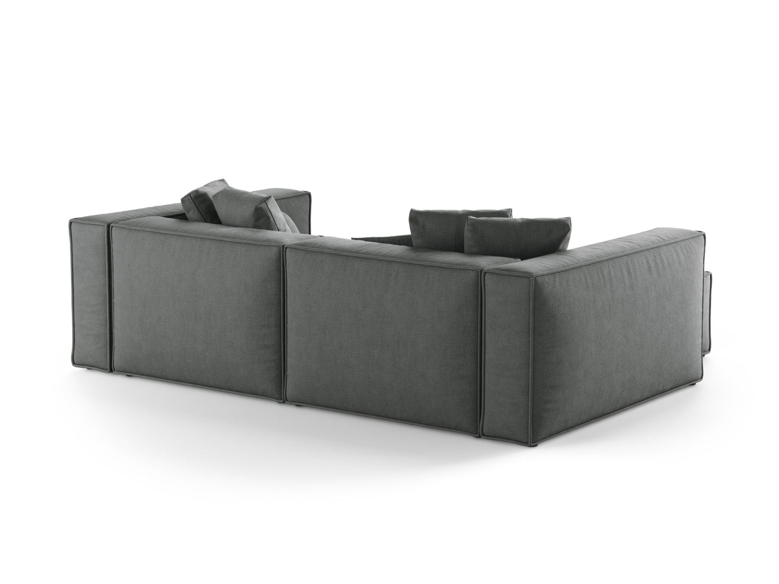 Modernes 3-Sitzer Ecksofa links Aveiro in ansprechendem Grauton, ideal für stilvolle und gemütliche Wohnräume von Cosmopolitan Design.