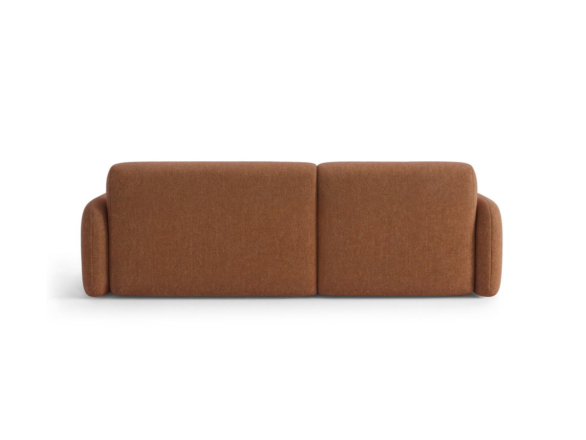 Ecksofa Malmo mit Chenille-Bezug, Récamiere und flachen schwarzen Kunststoffbeinen