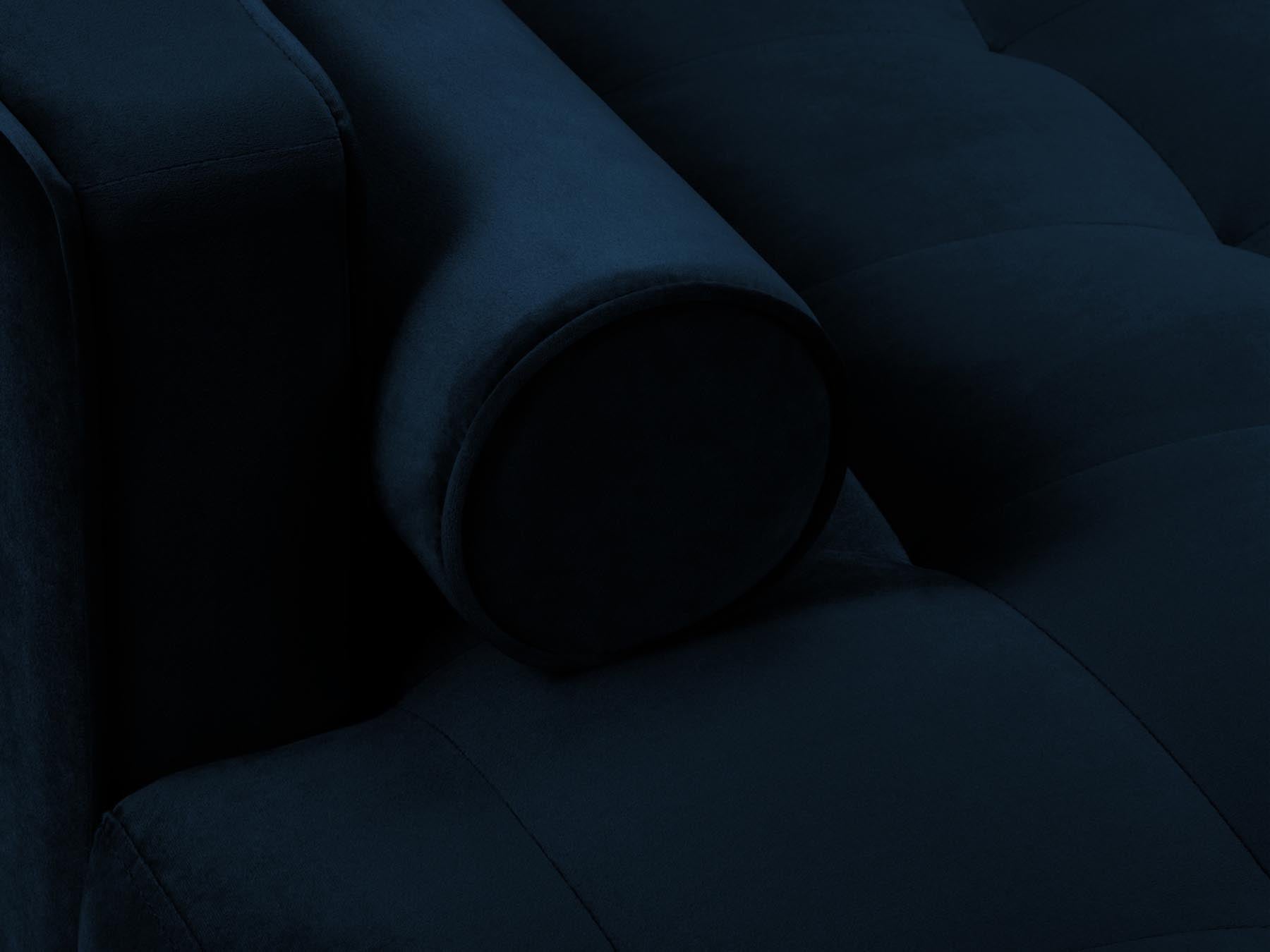 Stylisches 4-Sitzer Ecksofa links Aspen in Royal Blue, perfekt für trendbewusste Wohnräume, bietet hohen Sitzkomfort und modernes Flair.