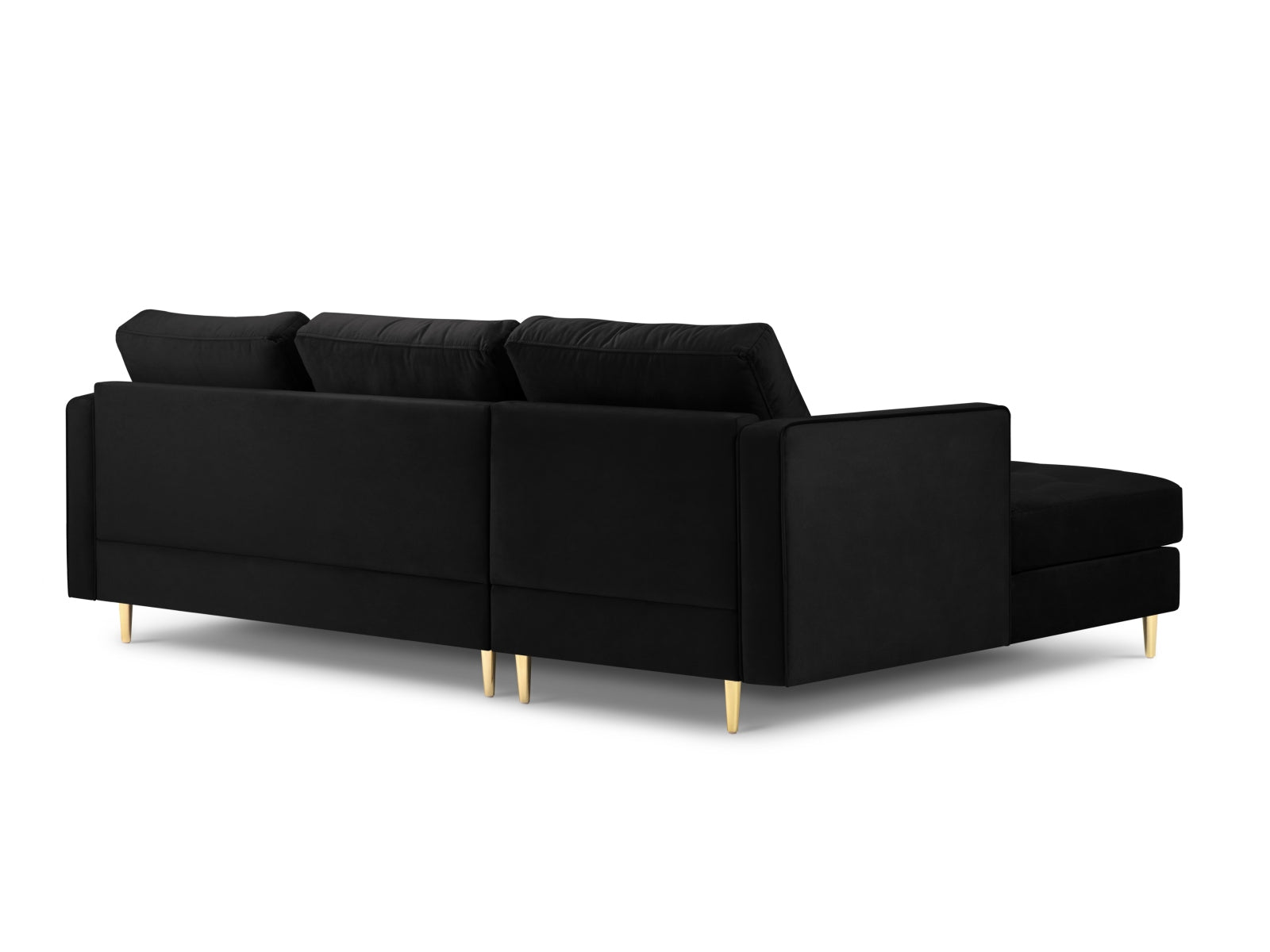 Stylisches 4-Sitzer Ecksofa links Aspen in zeitlosem Schwarz, perfekt für stilvolle Wohnzimmer und gesellige Abende von Cosmopolitan Design.