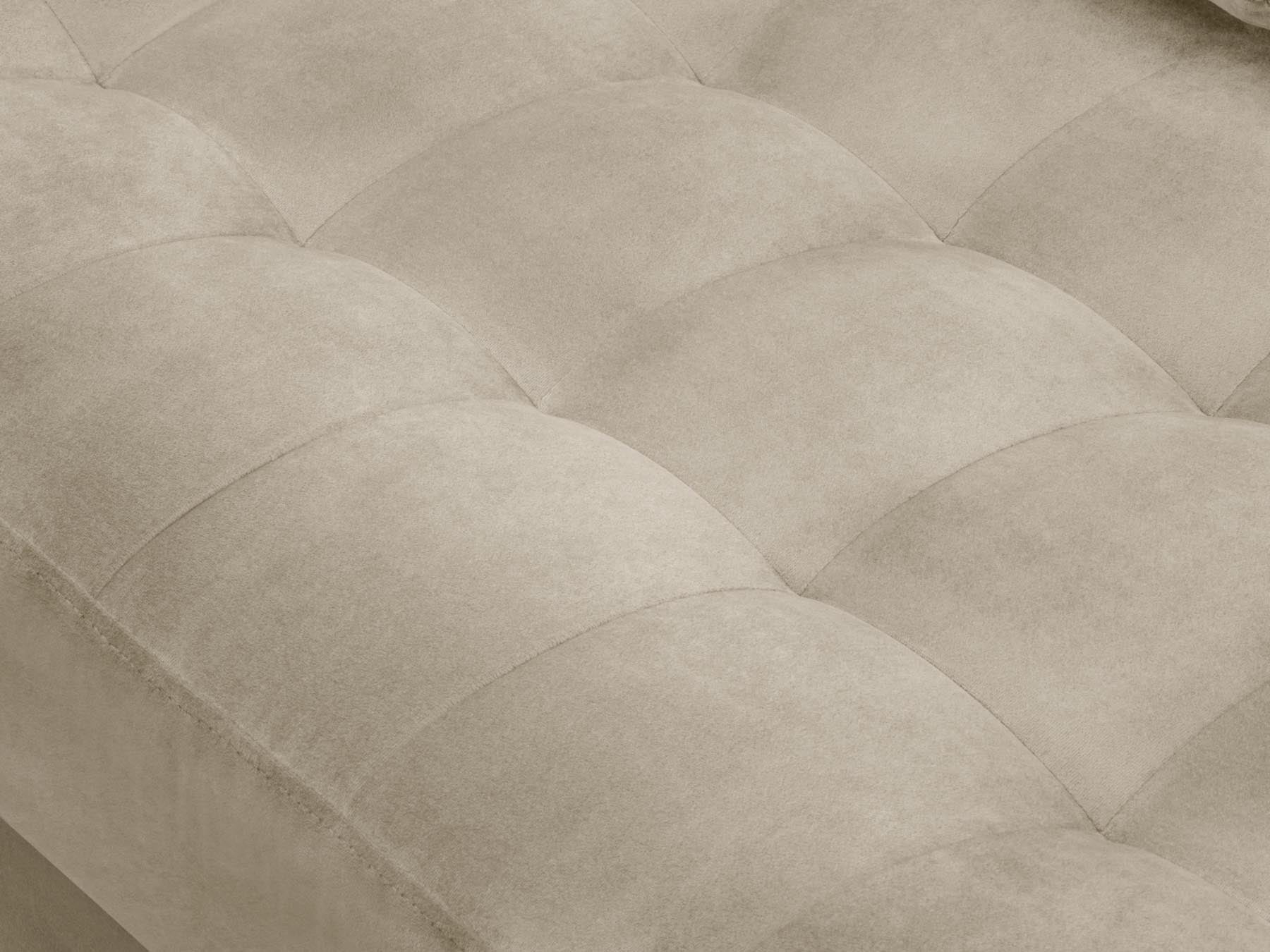 Elegantes 4-Sitzer Ecksofa links Aspen in luxuriösem Dunkelbeige, ideal für moderne Wohnräume und stilvolle Einrichtungslösungen.
