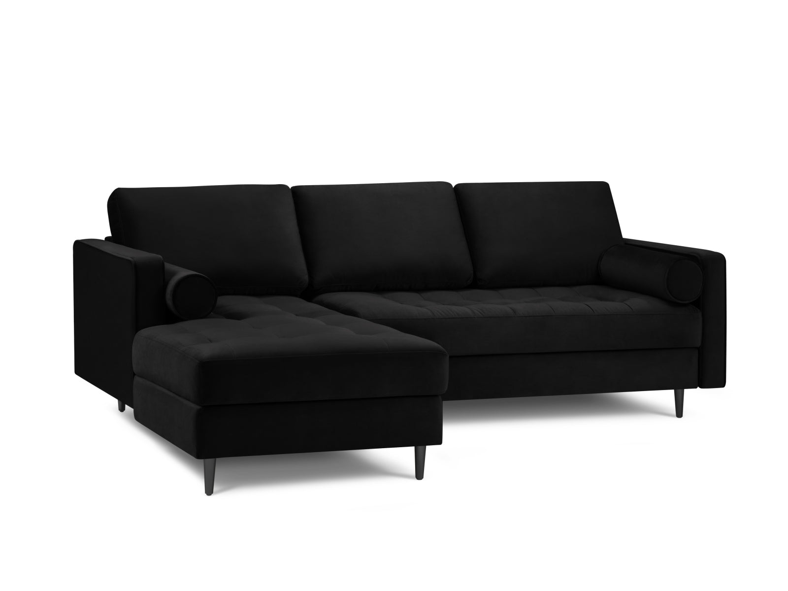 4-Sitzer Ecksofa links Aspen in Black-Salvador präsentiert im Onlineshop von KAQTU Design AG. Ecksofa links ist von Cosmopolitan Design