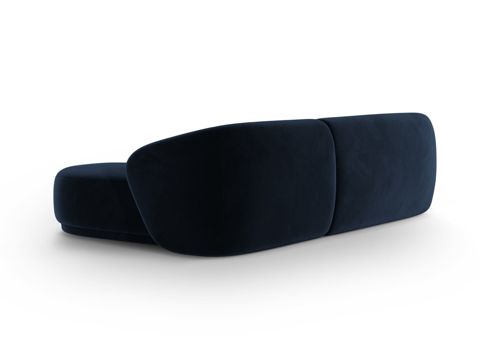 Stylisches 4-Sitzer Ecksofa links Gomera in Royal Blue, perfekt für trendbewusste Wohnräume, bietet hohen Sitzkomfort und modernes Flair.