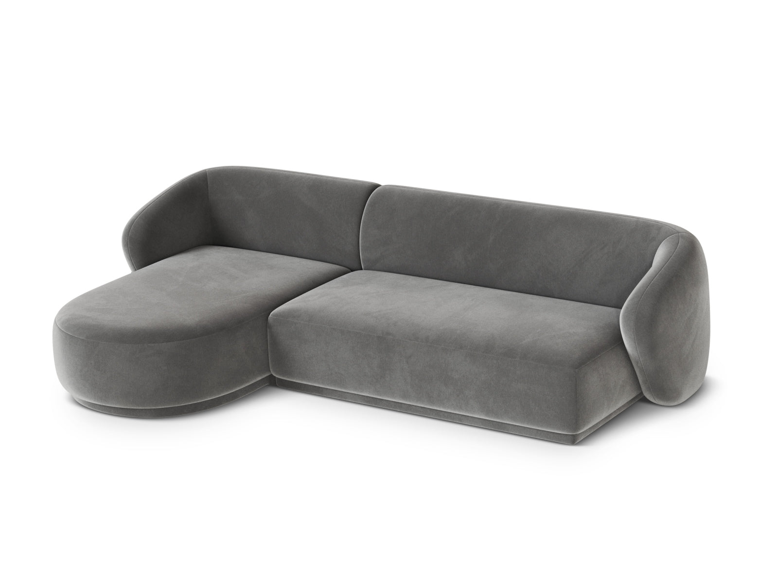 Modernes 4-Sitzer Ecksofa links Gomera in ansprechendem Grauton, ideal für stilvolle und gemütliche Wohnräume von Cosmopolitan Design.