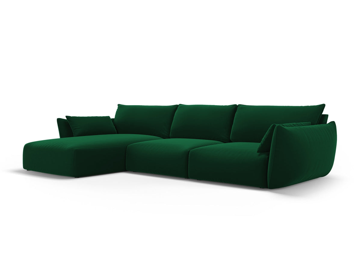 4-Sitzer Ecksofa links Matera in Bottle Green-Salvador präsentiert im Onlineshop von KAQTU Design AG. Ecksofa links ist von Cosmopolitan Design