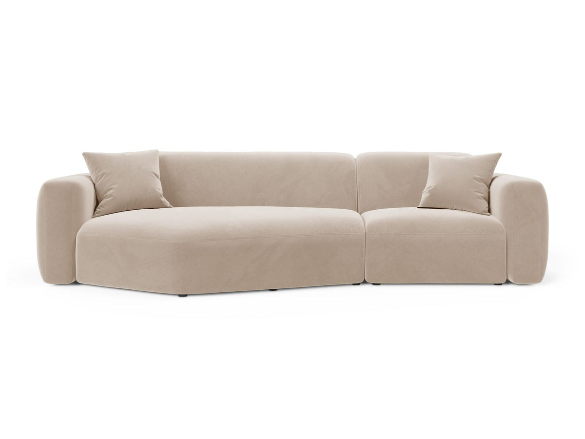 Strino Velour Modular Ecksofa links 3 Sitzer in Beige-Salvador präsentiert im Onlineshop von KAQTU Design AG. L-Sofa links ist von Cosmopolitan Design