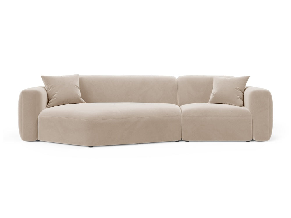 Strino Velour Modular Ecksofa links 3 Sitzer in Beige-Salvador präsentiert im Onlineshop von KAQTU Design AG. L-Sofa links ist von Cosmopolitan Design