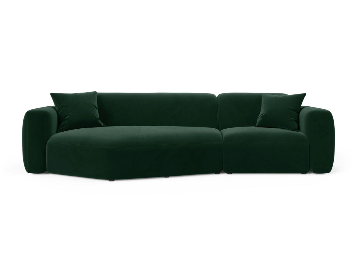 Strino Velour Modular Ecksofa links 3 Sitzer in Bottle Green-Salvador präsentiert im Onlineshop von KAQTU Design AG. L-Sofa links ist von Cosmopolitan Design