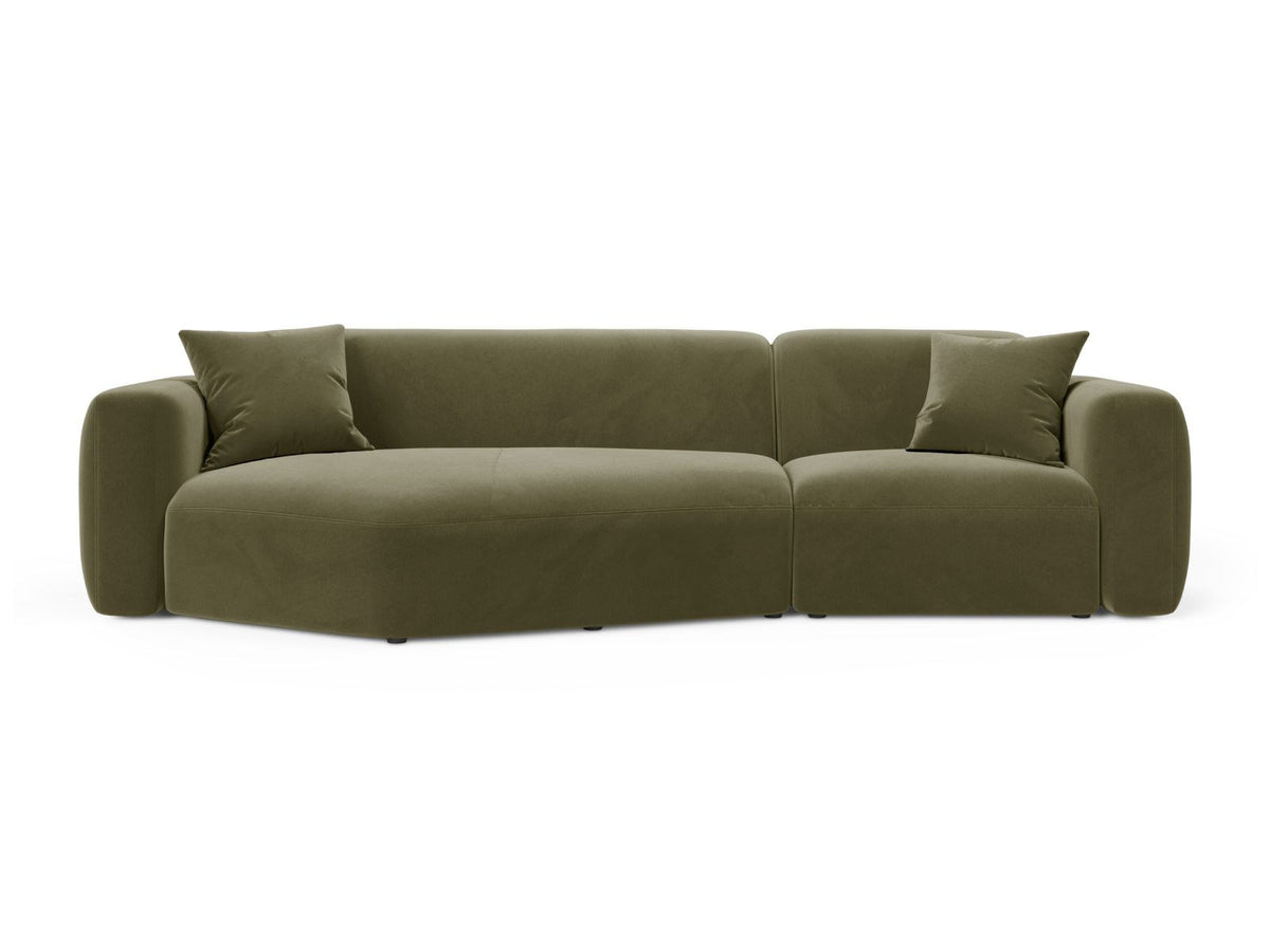 Strino Velour Modular Ecksofa links 3 Sitzer in Green-Salvador präsentiert im Onlineshop von KAQTU Design AG. L-Sofa links ist von Cosmopolitan Design