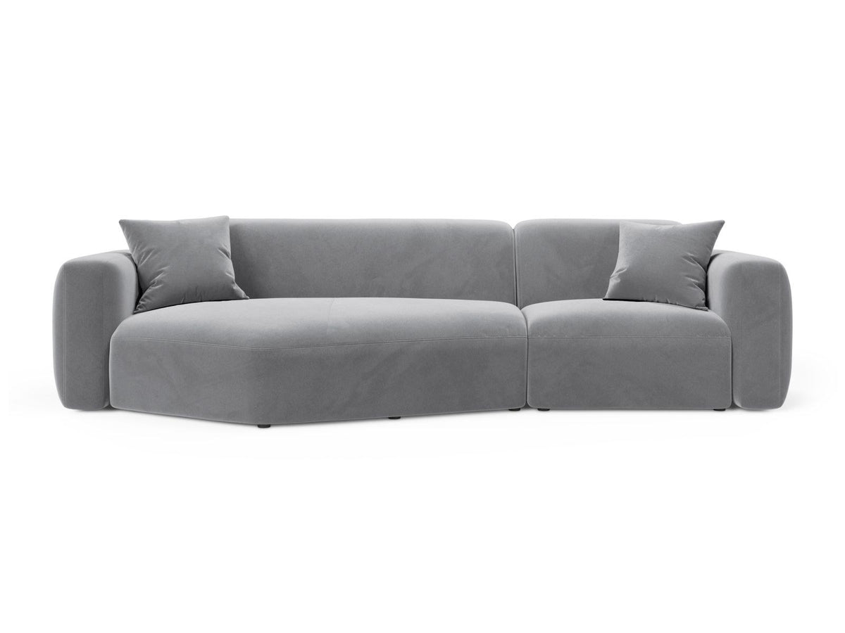 Strino Velour Modular Ecksofa links 3 Sitzer in Grey-Salvador präsentiert im Onlineshop von KAQTU Design AG. L-Sofa links ist von Cosmopolitan Design