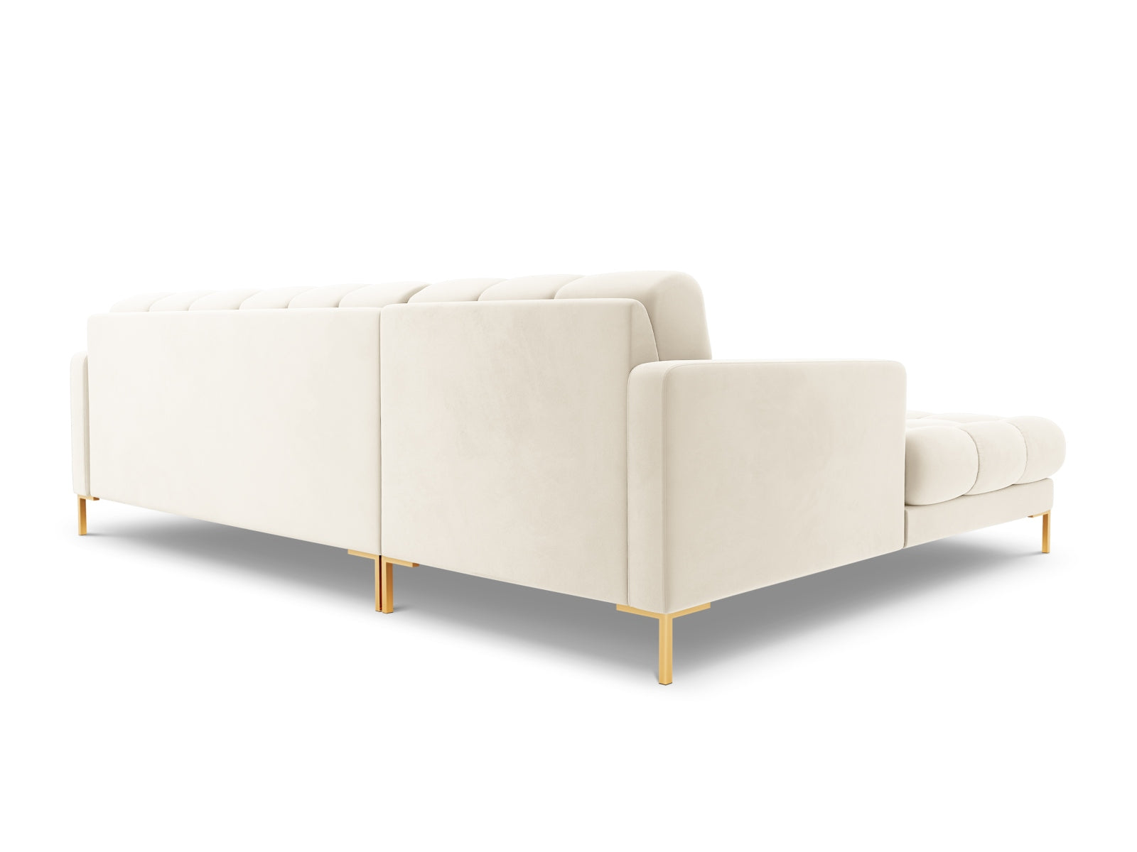 Elegantes 5-Sitzer Ecksofa links Bali in zartem Beige, perfekt für stilvolle Wohnräume und entspannte Momente von Cosmopolitan Design.