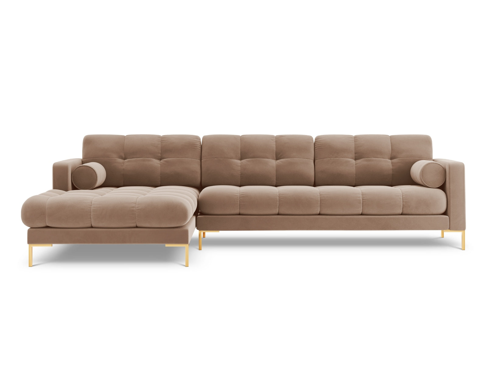 Stylisches 5-Sitzer Ecksofa links Bali in sanften Erdtönen, perfekt für entspannte Abende und zeitgemäße Einrichtungsideen.