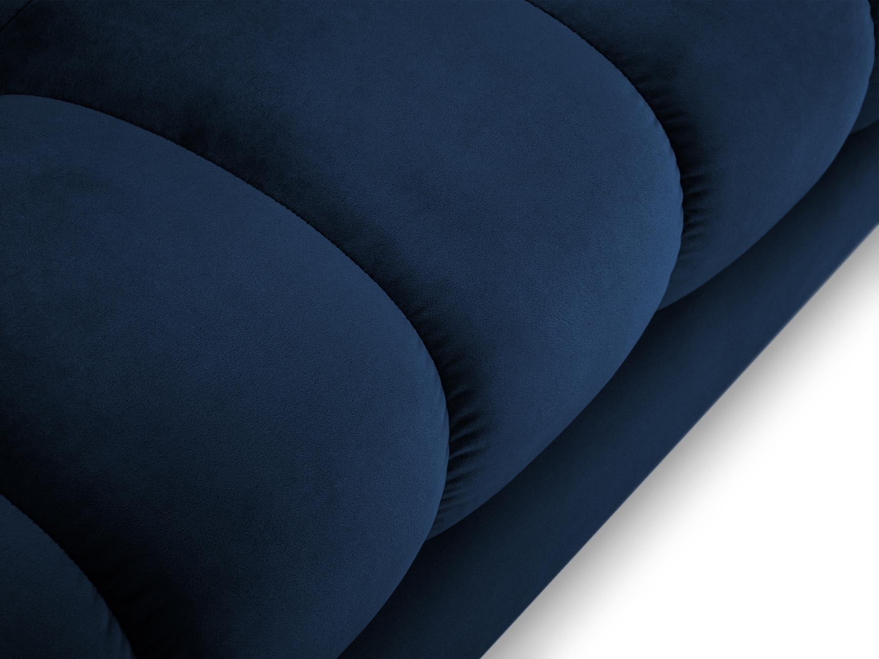 Stylisches 5-Sitzer Ecksofa links Bali in Royal Blue-Bluvel, perfekt für gemütliche Abende und zeitgemäße Einrichtungsideen.