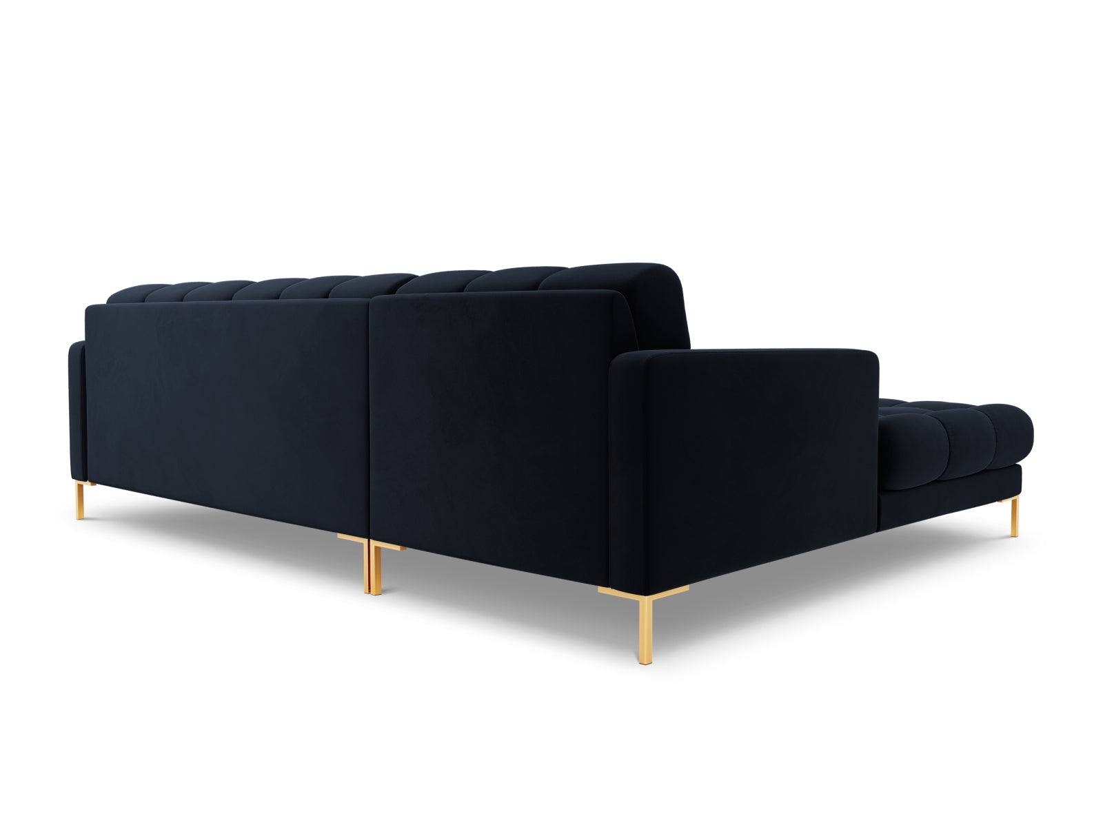 Modernes 5-Sitzer Ecksofa links Bali in stilvollem Blau, perfekt für gemütliche Abende und geschmackvolle Wohnräume.
