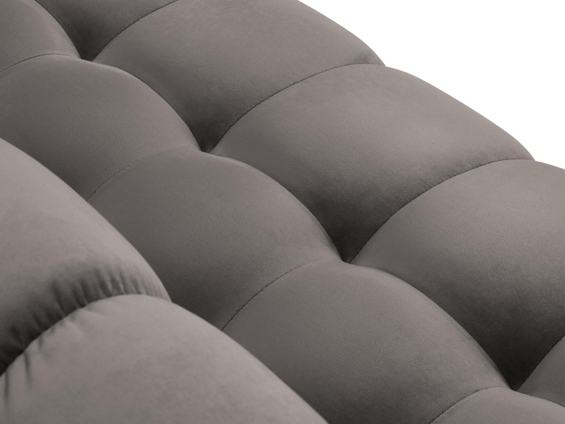 Elegantes 5-Sitzer Ecksofa links Bali in zartem Light Grey-Bluvel, perfekt für stilvolle und einladende Wohnbereiche von Cosmopolitan Design.