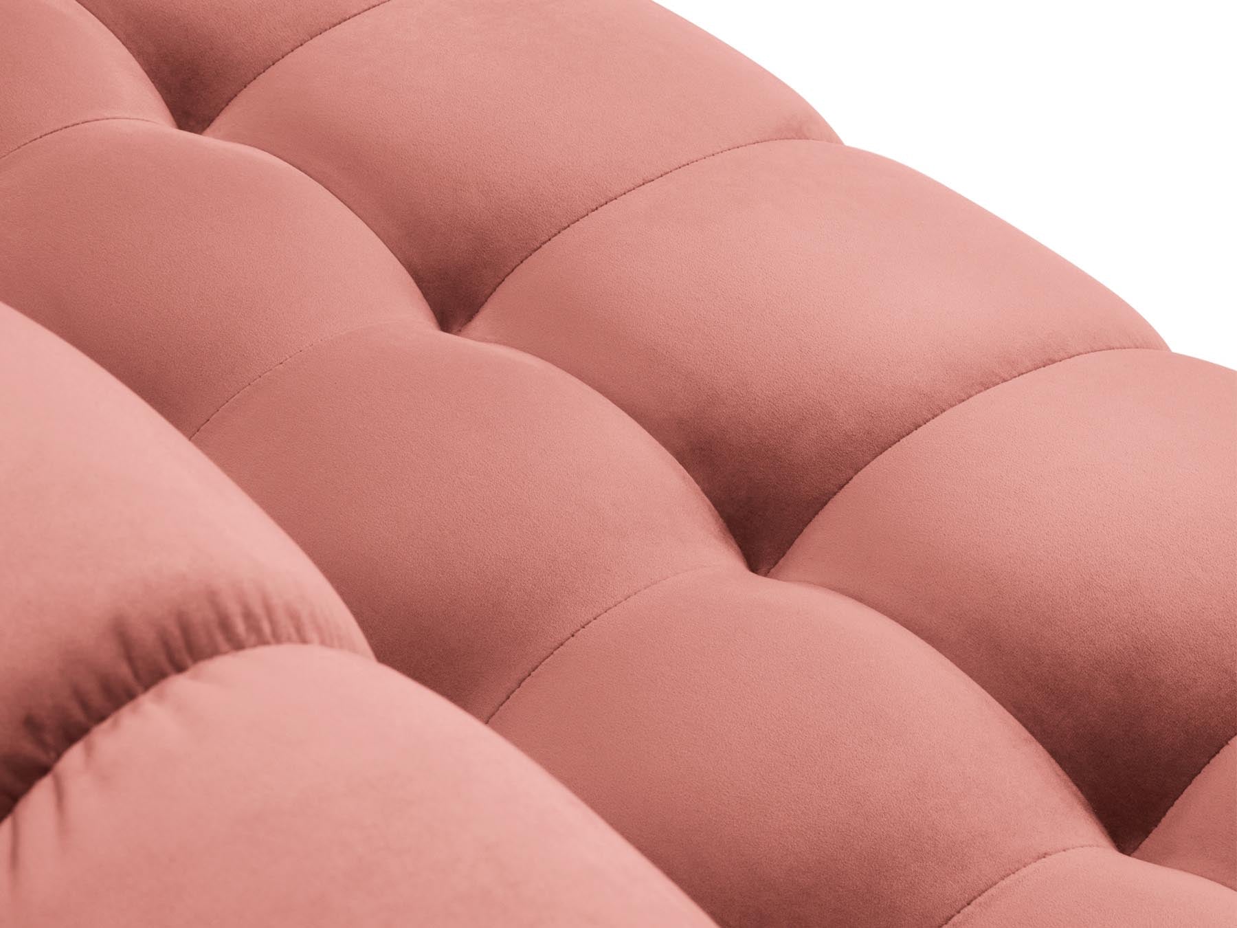 Elegantes 5-Sitzer Ecksofa links Bali in strahlendem Pink-Bluvel, perfekt für entspannte Abende und ein modernes Wohngefühl.